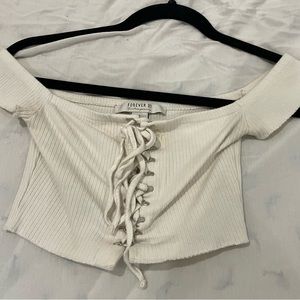 FOREVER 21 CUTE CORSET WHITE TOP